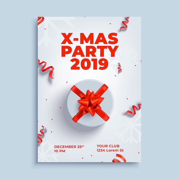 Merry Christmas party layout poster poster or flyer template.