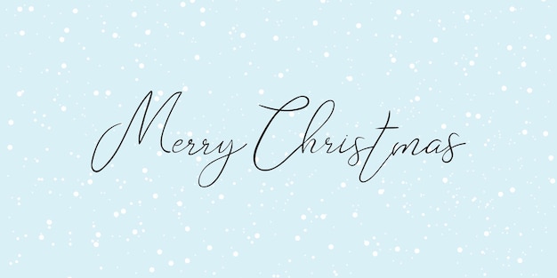 Merry Christmas postcard with calligraphic text Vector illustration