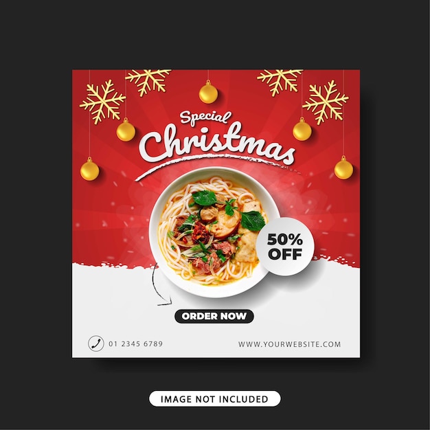 merry christmas promo edition social media post template sale banner