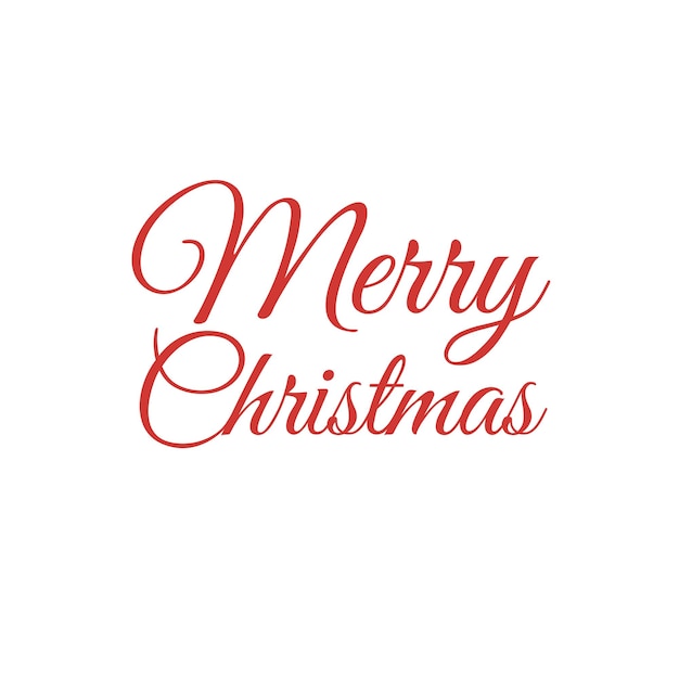 Merry christmas red hand lettering inscription to winter holiday design calligraphy vector illustration