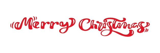 Merry Christmas red vintage calligraphy lettering vector text. For art template design list page, mockup brochure style