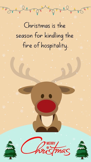 Merry Christmas reindeer card