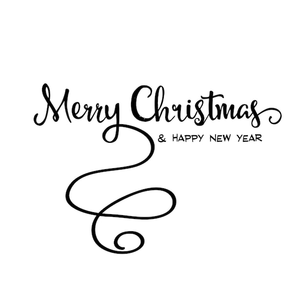 "Merry Christmas" retro calligraphy