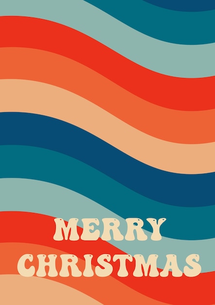 Merry Christmas retro card 