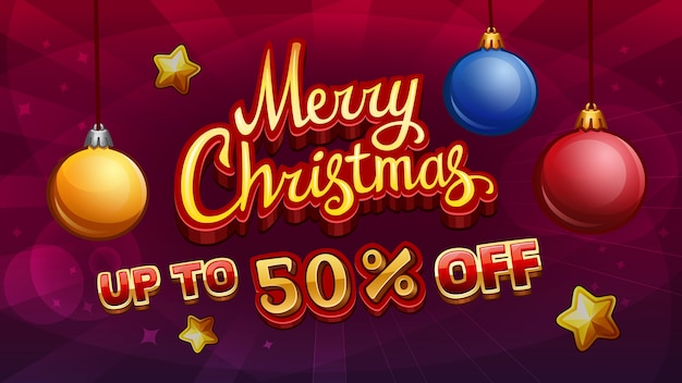 Merry Christmas sale with Christmas balls