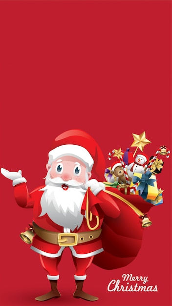 Merry christmas Santa Claus for copy space text, banner