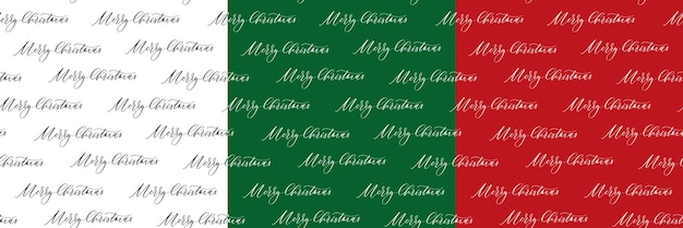 Merry Christmas Seamless vector festive pattern with lettering