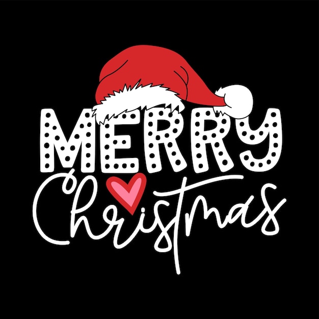 Merry Christmas shirt design vector, black background