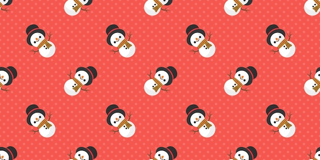 Merry Christmas, Snowman santa claus seamless pattern.