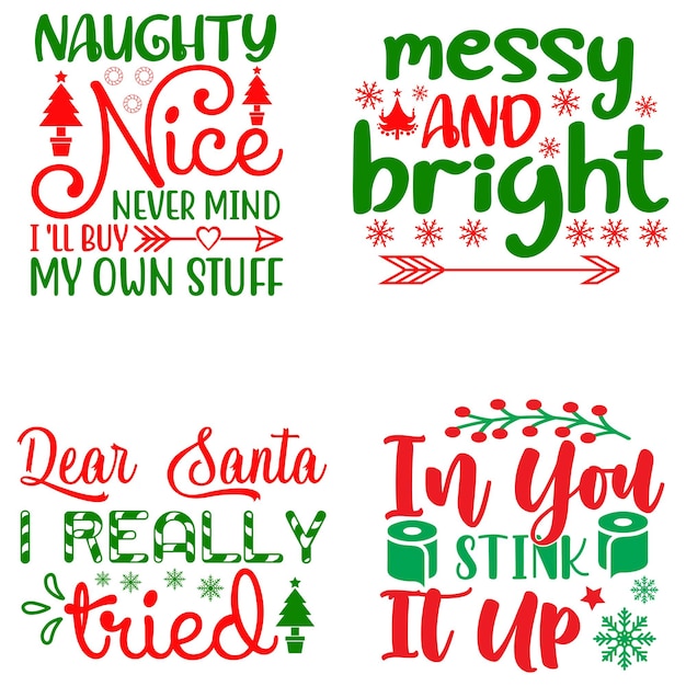 Merry Christmas Svg Quotes Typography Design