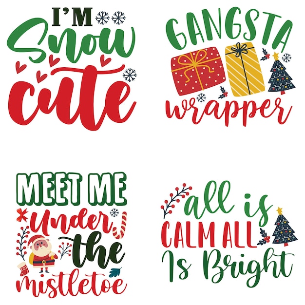 Merry Christmas Svg Quotes Typography Design