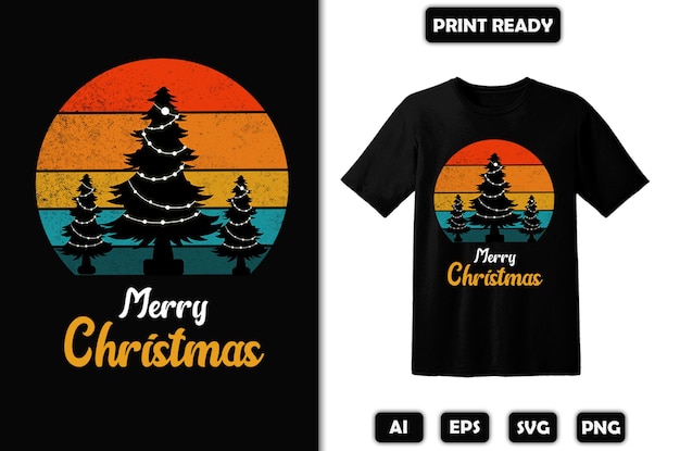 Merry christmas t shirt design