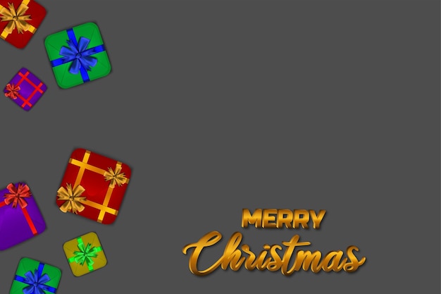 merry christmas templates. various gift boxes with ribbons, realistic 3d vector decorative