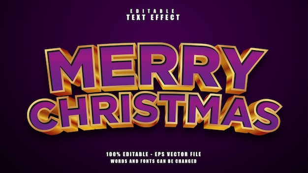 Merry Christmas Text Effect Free Vector