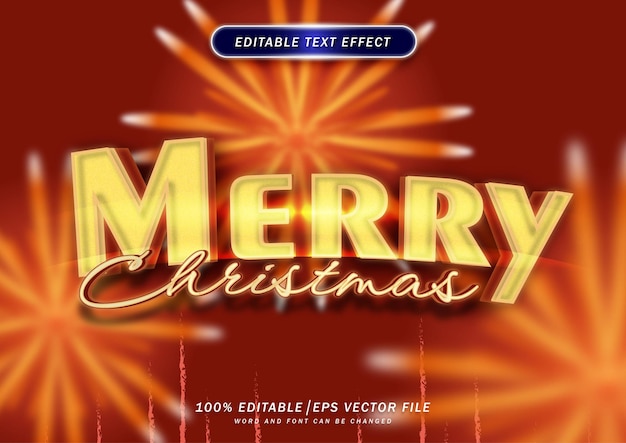 Merry christmas text style effect editable font effect