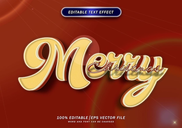 Merry christmas text style effect editable font effect