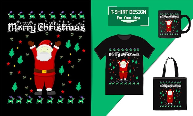 Merry Christmas tshirt mugs and more design Christmas Day Santa Tshirt design