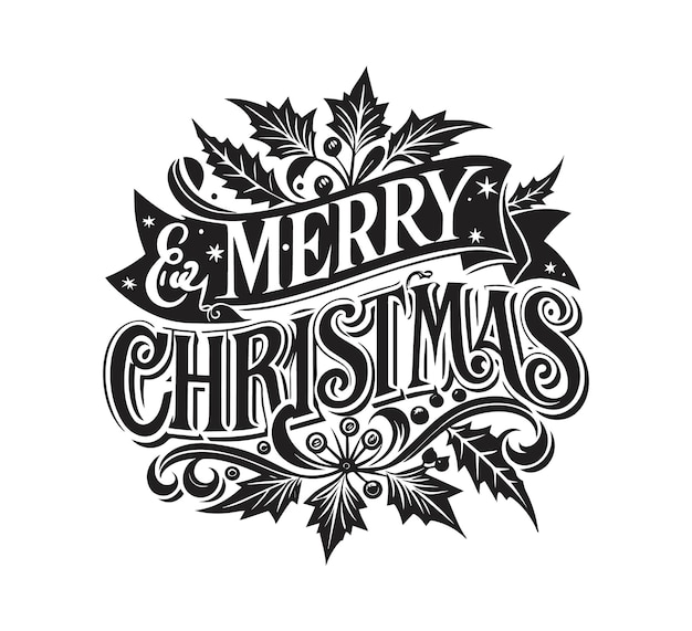 Vector merry christmas typography design for tshirt vector