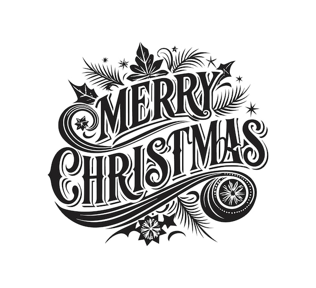 Vector merry christmas typography design for tshirt vector