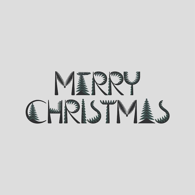 Vector merry christmas typography minimal merry christams vector merry christams illustration