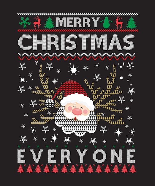 Merry Christmas Ugly T-shirt Design