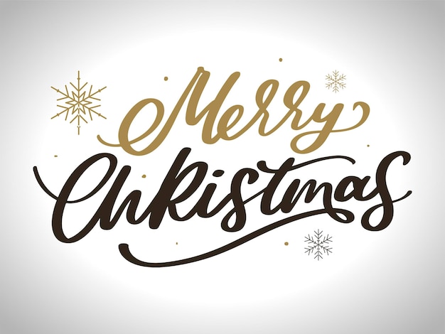 Merry Christmas vector brush lettering. Hand drawn modern brush calligraphy isolated on white background. Christmas vector ink illustration. Creative typography for Holiday greeting cards, banner