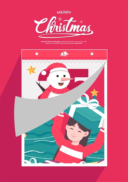 Merry Christmas vector concept illustration