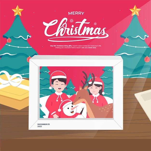 Merry Christmas vector concept illustration