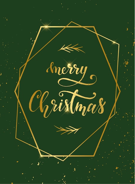 Merry Christmas vintage greeting card design