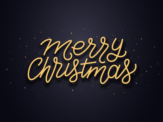 Merry Christmas wishes typography. Vector card