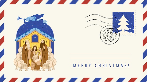 merry christmass postal envelope