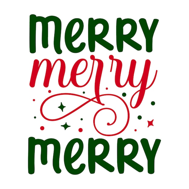 Merry merry merry Unique typography element Premium Vector Design