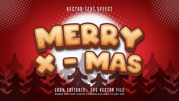 Merry xmas 3d editable text effect font style