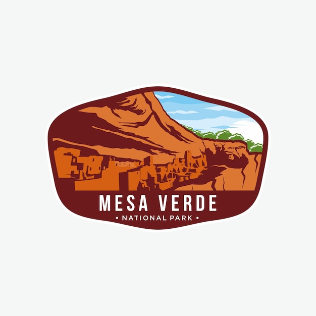 Mesa Verde National Park Emblem patch logo illustration