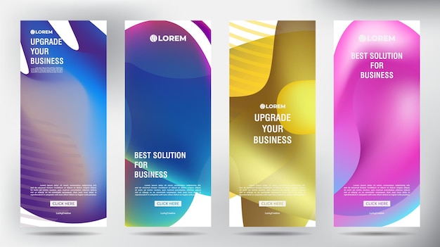 Mesh Color Flow roll up business brochure flyer banner design vertical template cover presentation background modern publication xbanner and flagbanner Set of Roll up banner stand template design