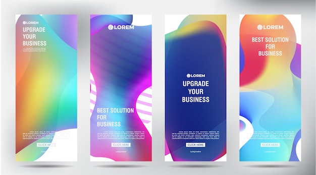 Mesh Color Flow roll up business brochure flyer banner design vertical template cover presentation background modern publication xbanner and flagbanner Set of Roll up banner stand template design