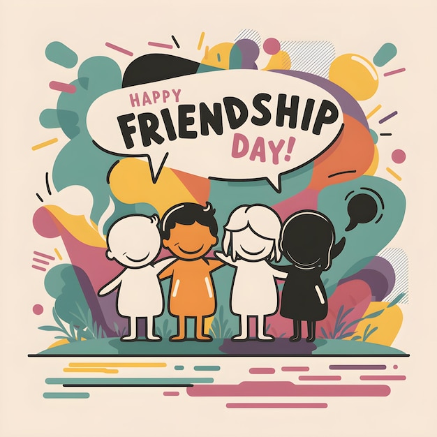 Mesmerizing and Energetic Friendship Day Vector Illustration Graphic