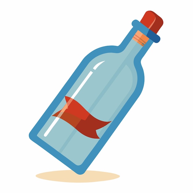 message in a bottle vector design