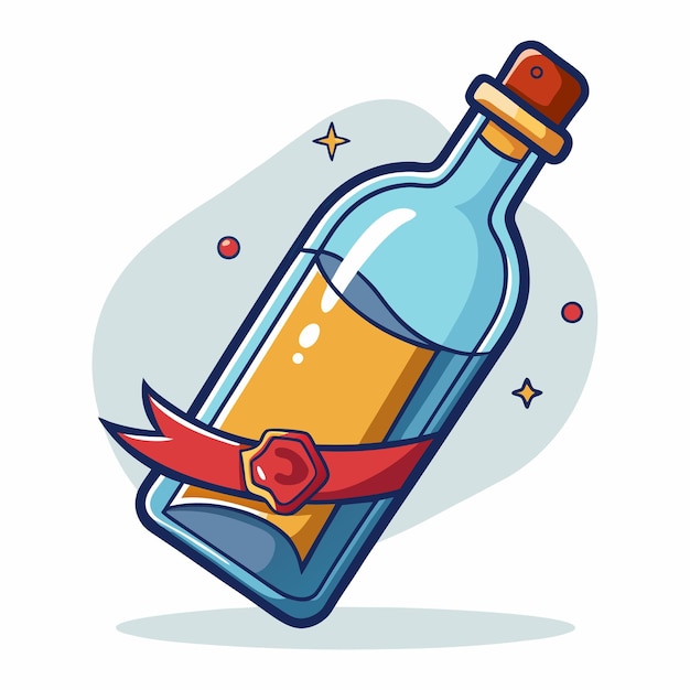 message in a bottle vector design