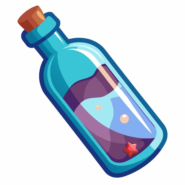 message in a bottle vector design