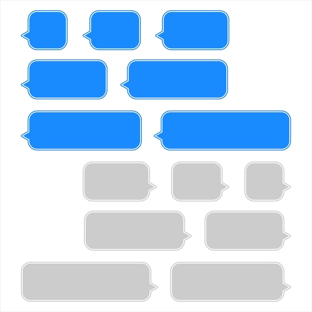 Message bubbles chat on smartphone icons Mobile chatting Sms app template bubbles