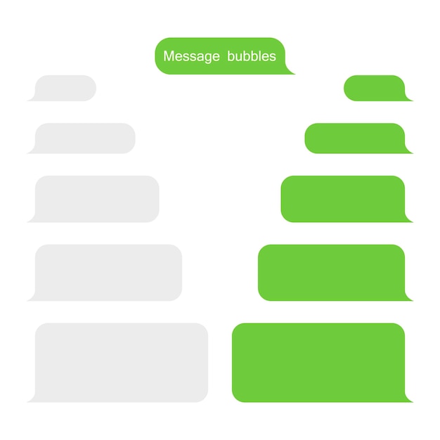 Message bubbles design template for messenger chat or website. Modern vector illustration flat style.