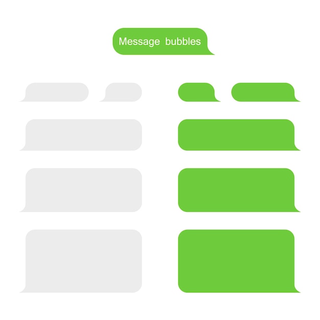 Message bubbles design template for messenger chat or website. Modern vector illustration flat style.