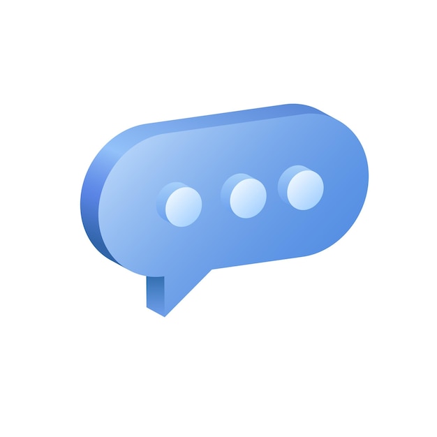 Message Comment or Speech Bubble Blue Isolated Item