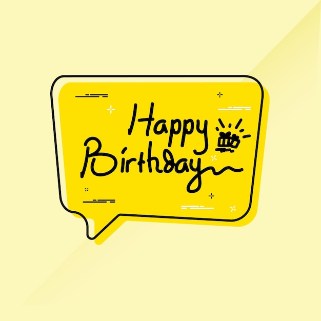 Message happy birthday hand lettering free vector