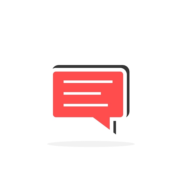 Message in simple speech bubble icon