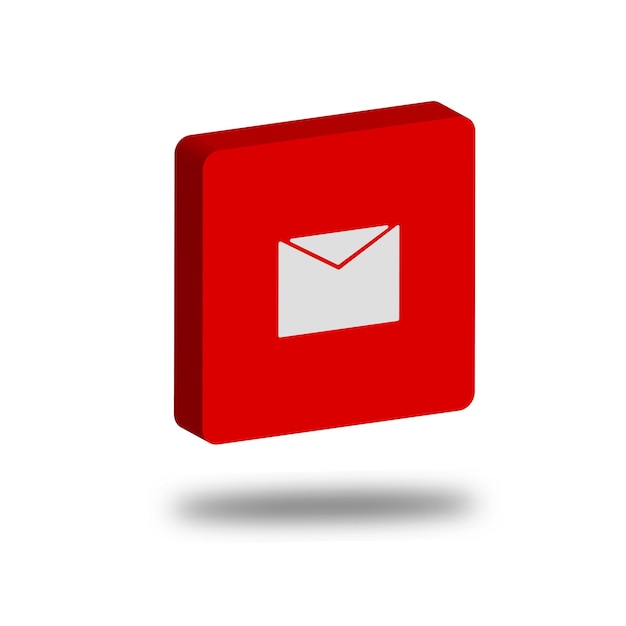 Messege box 3D realistic icon red color vector