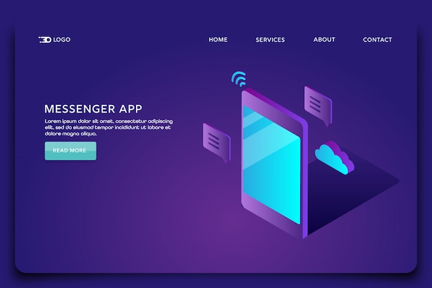 Messenger app landing page