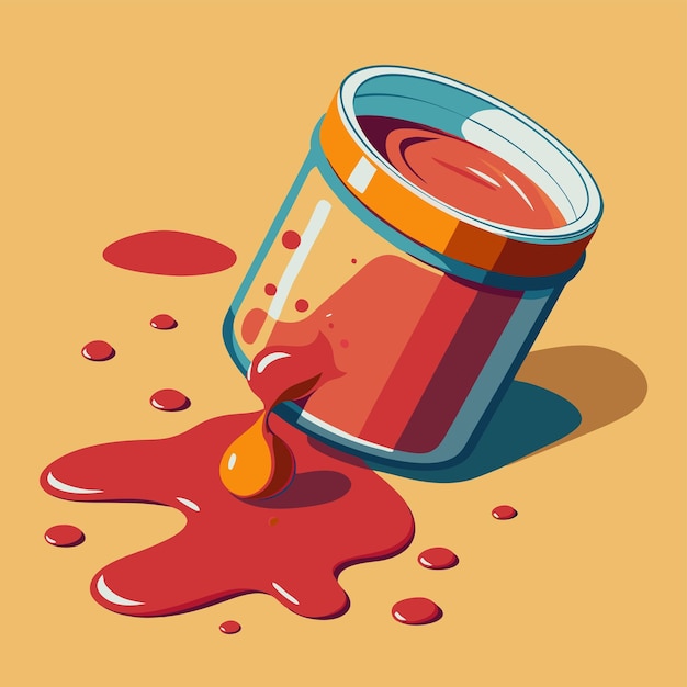 Messy Spilled Jam Vector Detailed and Realistic Design for Culinary Kitchen Accidents