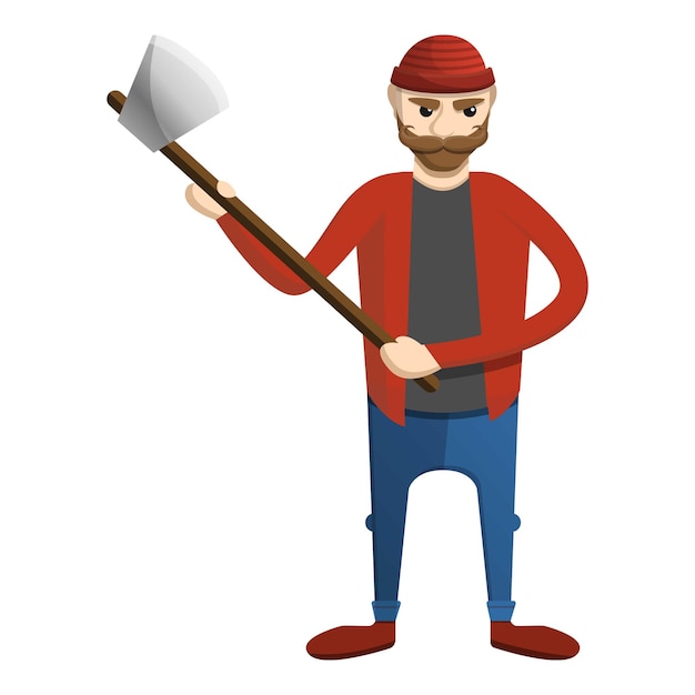 Metal axe lumberjack icon Cartoon of metal axe lumberjack vector icon for web design isolated on white background